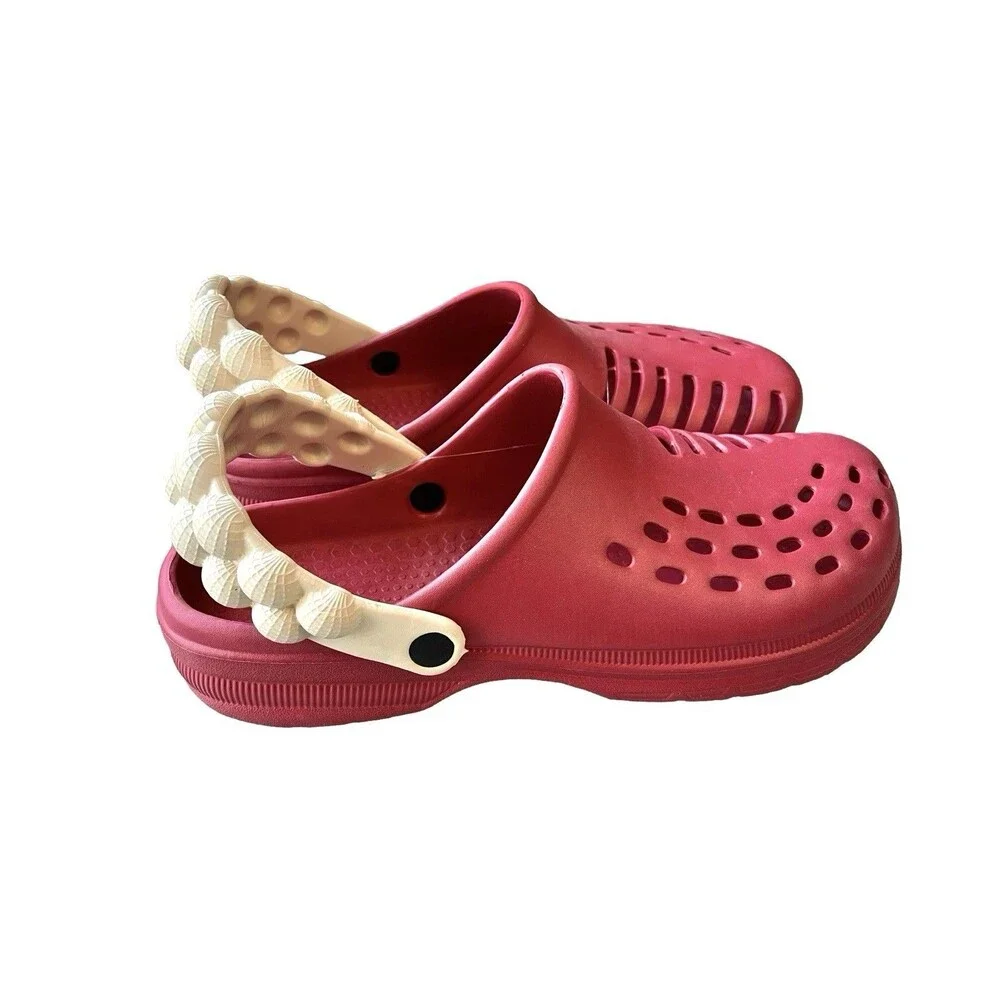 FOCO Men’s Red Foam Bubble Strap Clogs Slip On Garden Beach Water Shoes 13-14